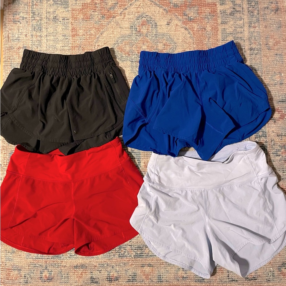 4 pairs of Lululemon shorts